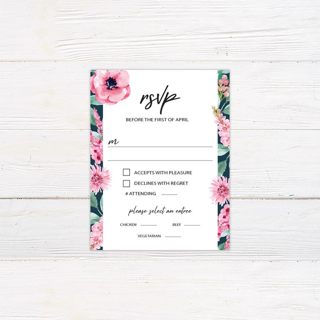 Chic Floral RSVP - goprintplus