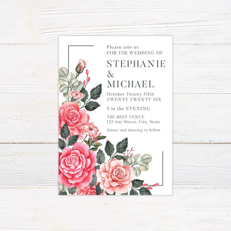 Chic Roses Invitations - goprintplus