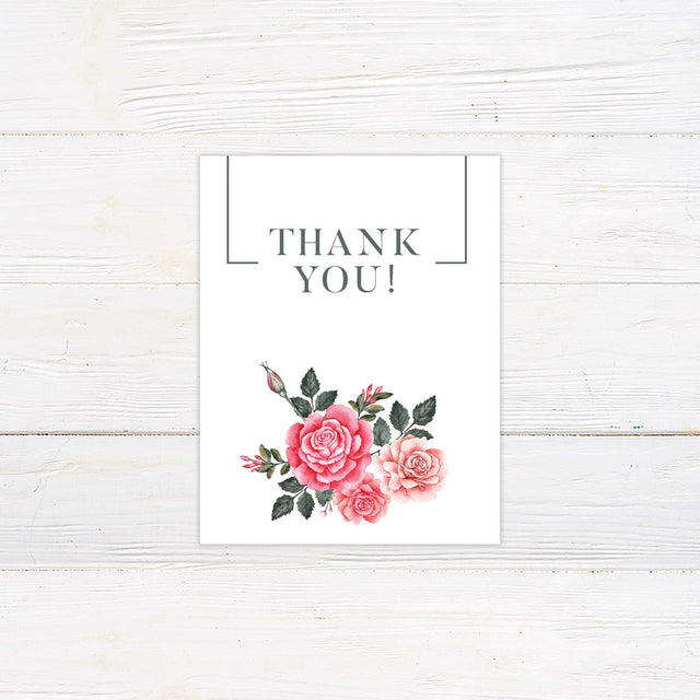 Chic Roses Thank You Card - goprintplus