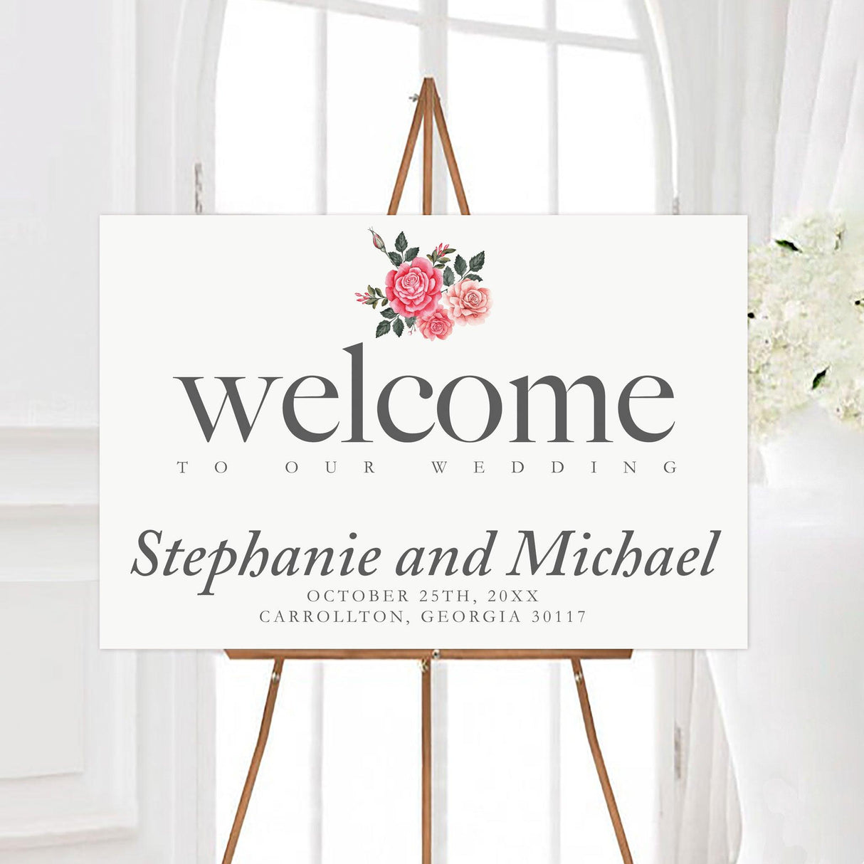 Chic Roses Sign - goprintplus