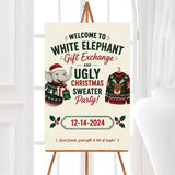 White Elephant Ugly Sweater Party Welcome Sign
