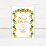 Citrus Garland Winter Bridal Shower Invitation