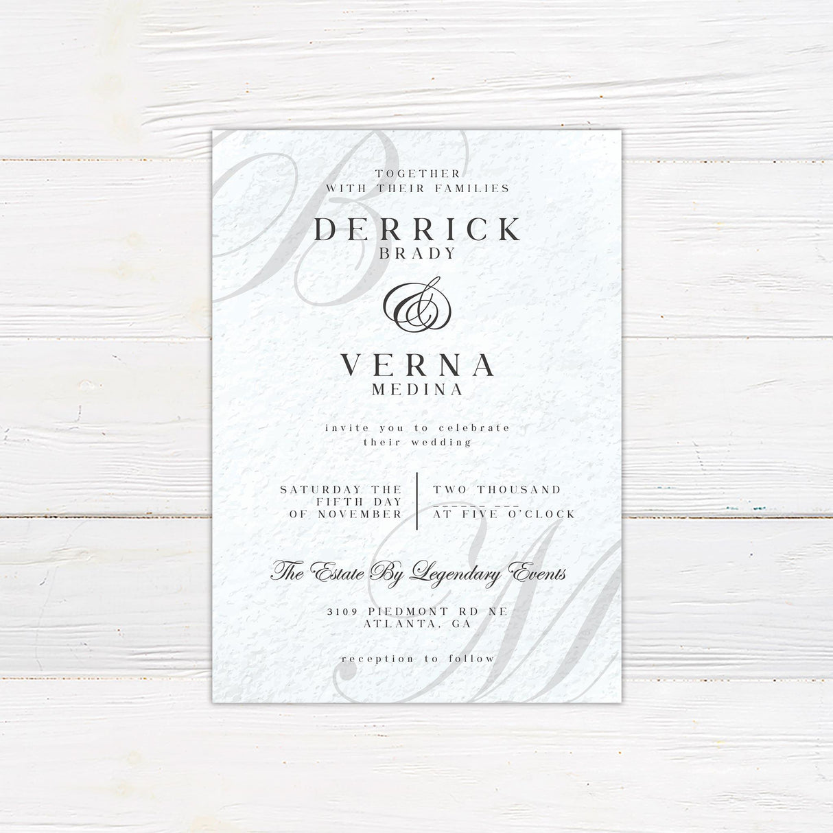 Classic Initial Invitations - goprintplus