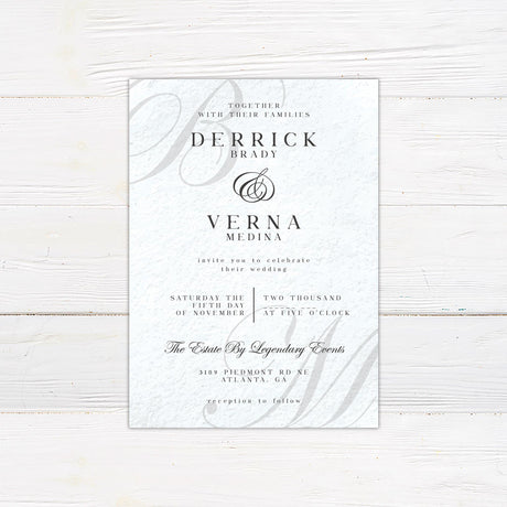 Classic Initial Invitations - goprintplus