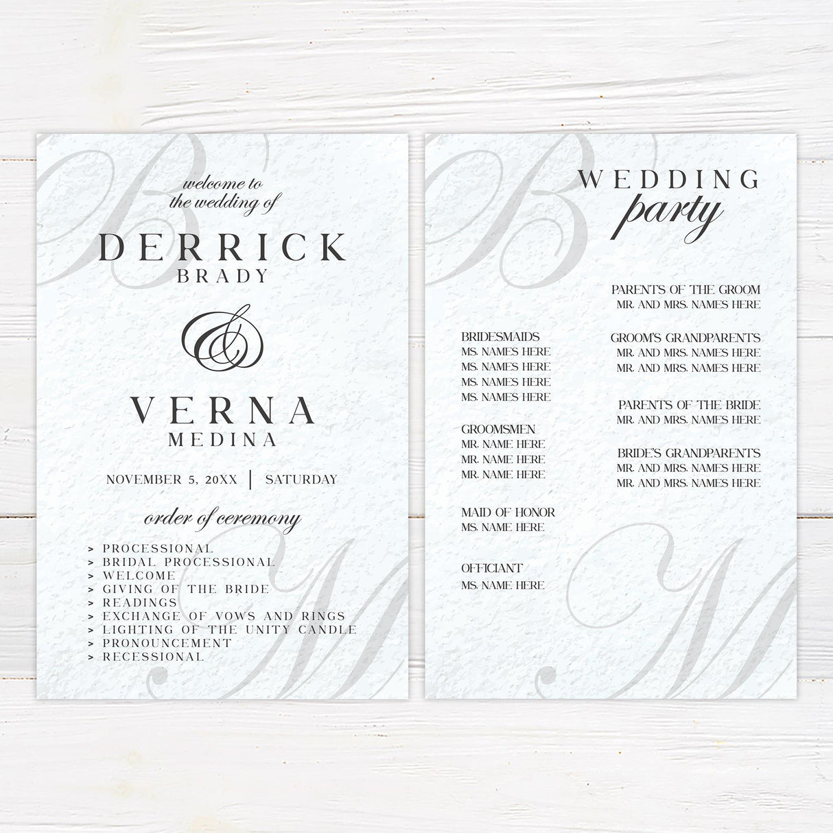 Classic Initial Invitations - goprintplus