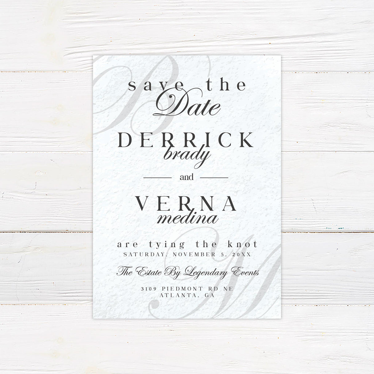 Classic Initial Save The Date - goprintplus