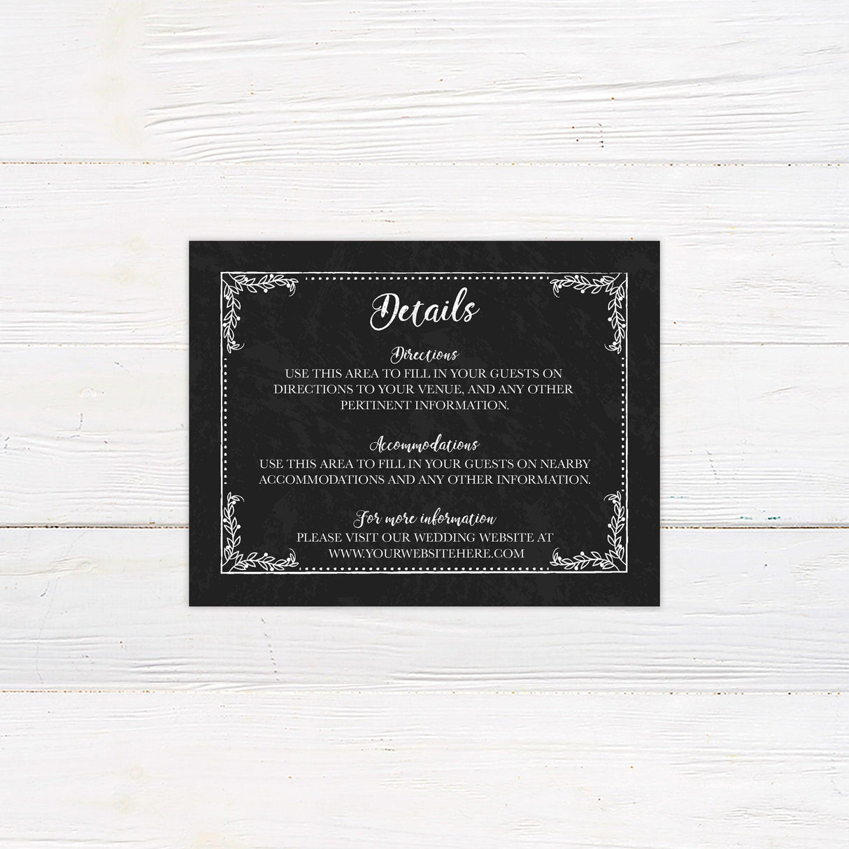 Black Scroll Details Cards - goprintplus