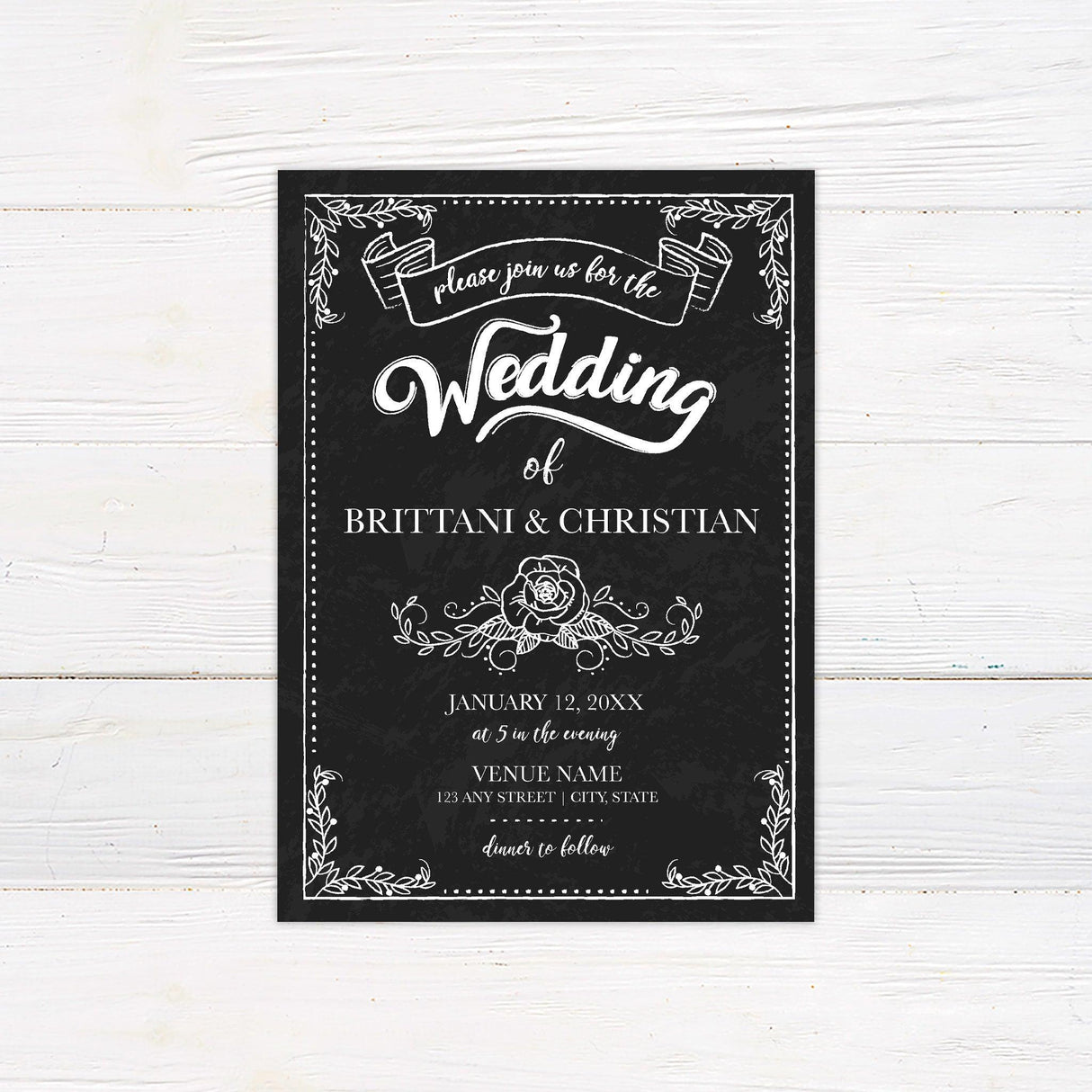 Black Scroll Invitations - goprintplus