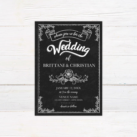 Black Scroll Invitations - goprintplus