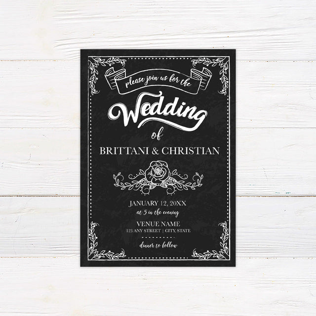 Black Scroll Invitations - goprintplus