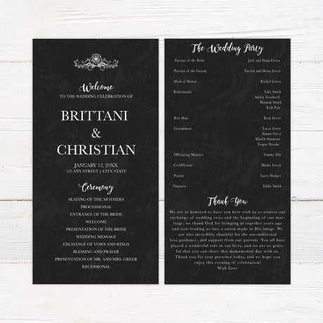 Black Scroll Invitations - goprintplus