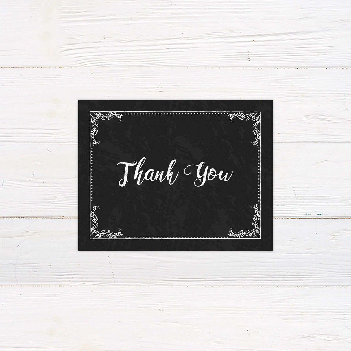 Black Scroll Thank You Card - goprintplus