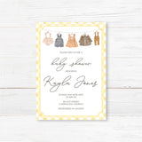 Invitación rústica para baby shower con tendedero | Baby shower de estilo granja vintage