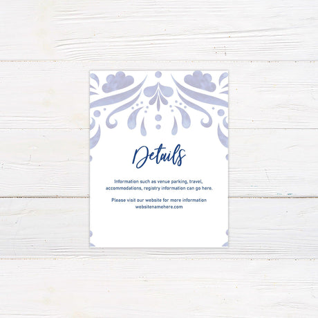 Cobalt Tile Invitations - goprintplus