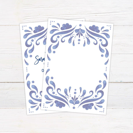 Cobalt Tile Invitations - goprintplus