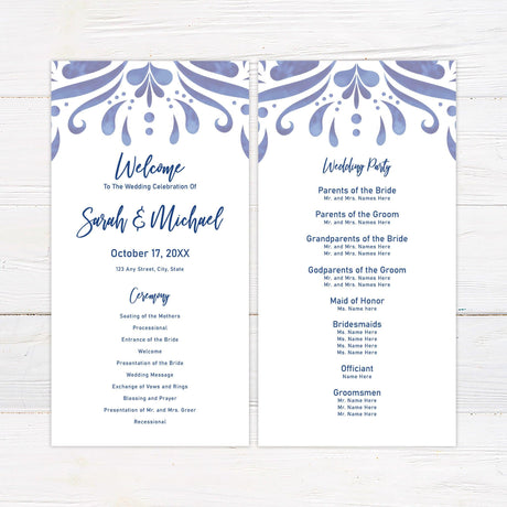 Cobalt Tile Invitations - goprintplus