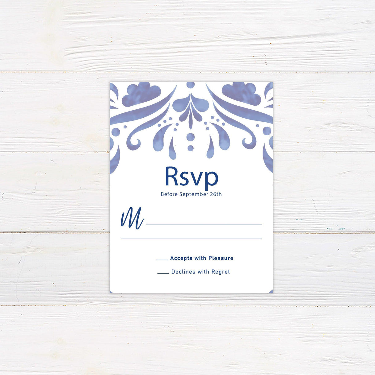 Cobalt Tile Invitations - goprintplus