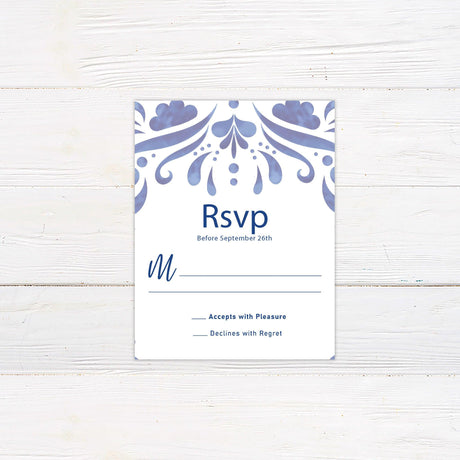 Cobalt Tile Invitations - goprintplus