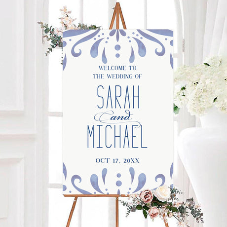 Cobalt Tile Invitations - goprintplus