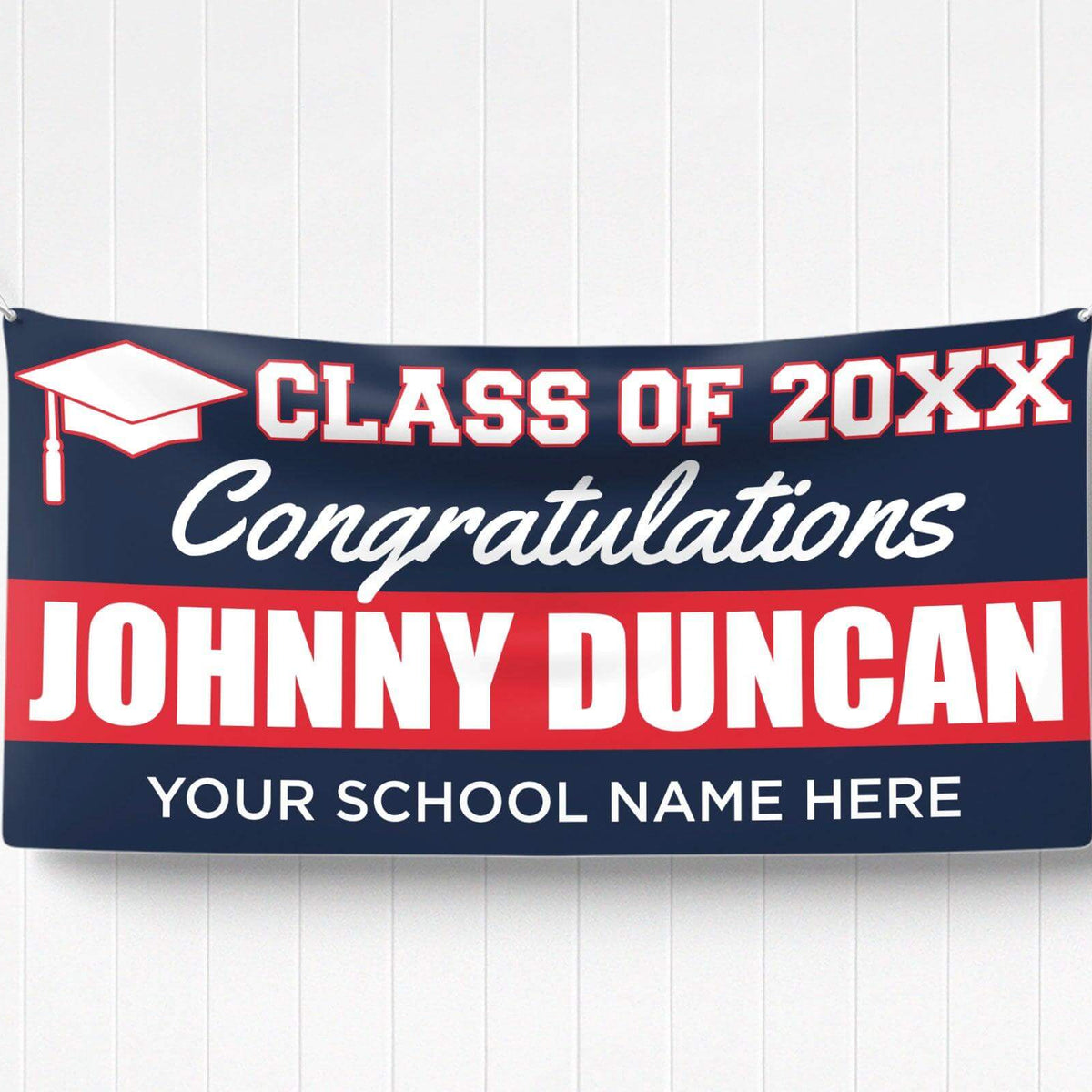 Personalized Color Block Graduation Banner - Custom Colors and Year ...