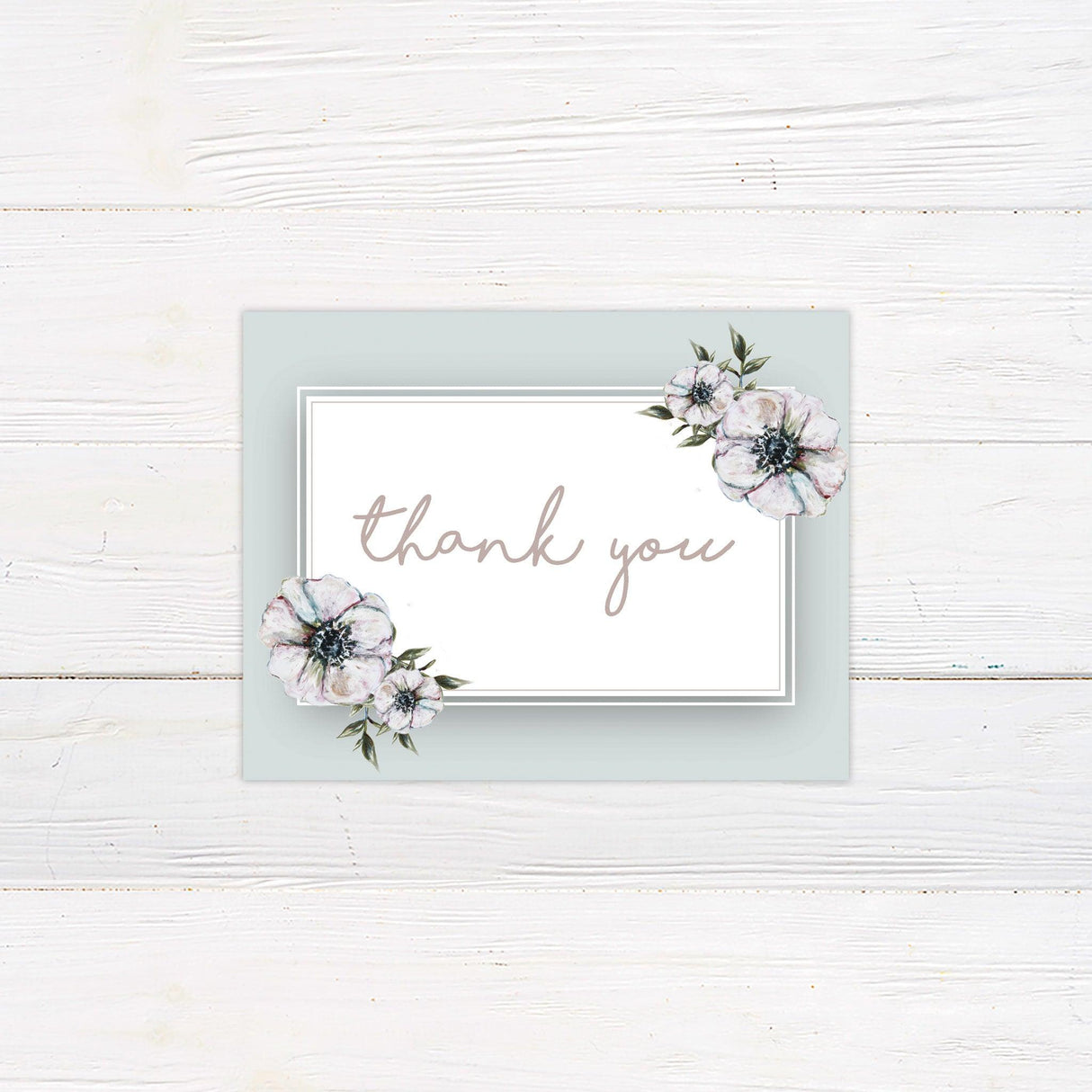 Color Pencil Floral Thank You Card - goprintplus