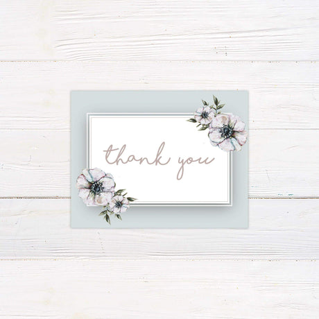 Color Pencil Floral Thank You Card - goprintplus