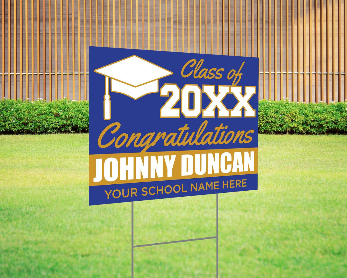 Color Block Graduation Yard Sign - goprintplus