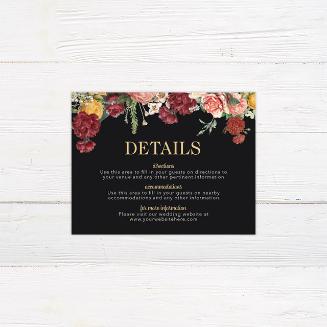 Colorful Floral Details Cards - goprintplus