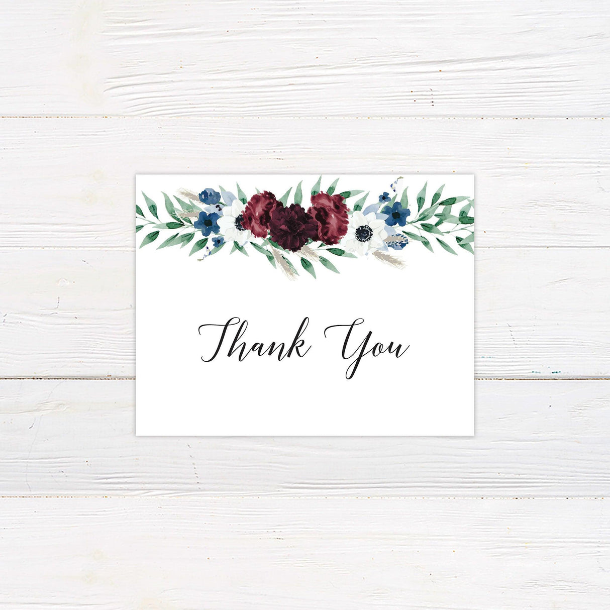 Colorful Wreath Thank You Card - goprintplus