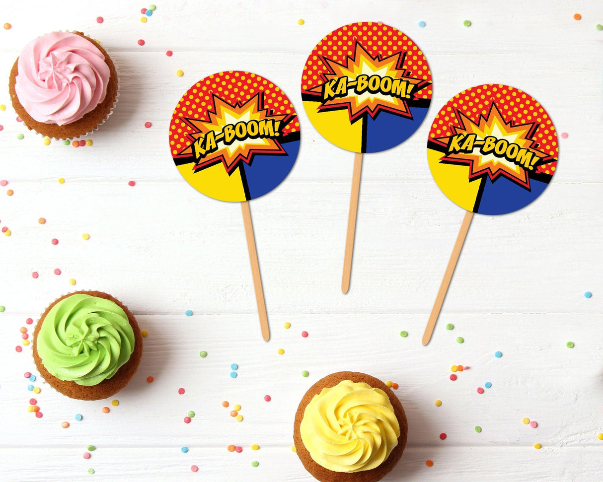 Comic Book Cupcake Topper - goprintplus