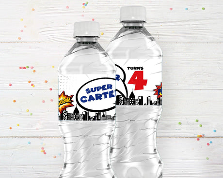 Comic Book Water Bottle Labels - goprintplus