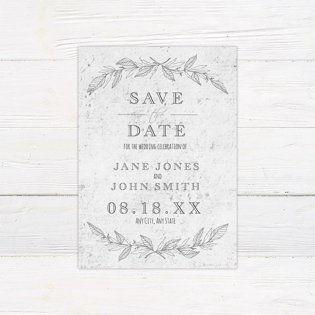 Concrete Silver Save The Date - goprintplus