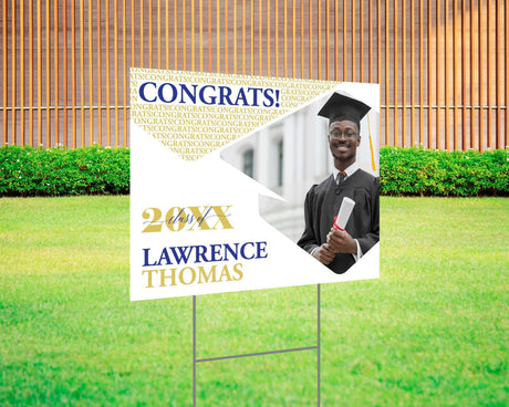 Congrats Photo Graduation Yard Sign - goprintplus