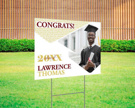 Congrats Photo Graduation Yard Sign - goprintplus