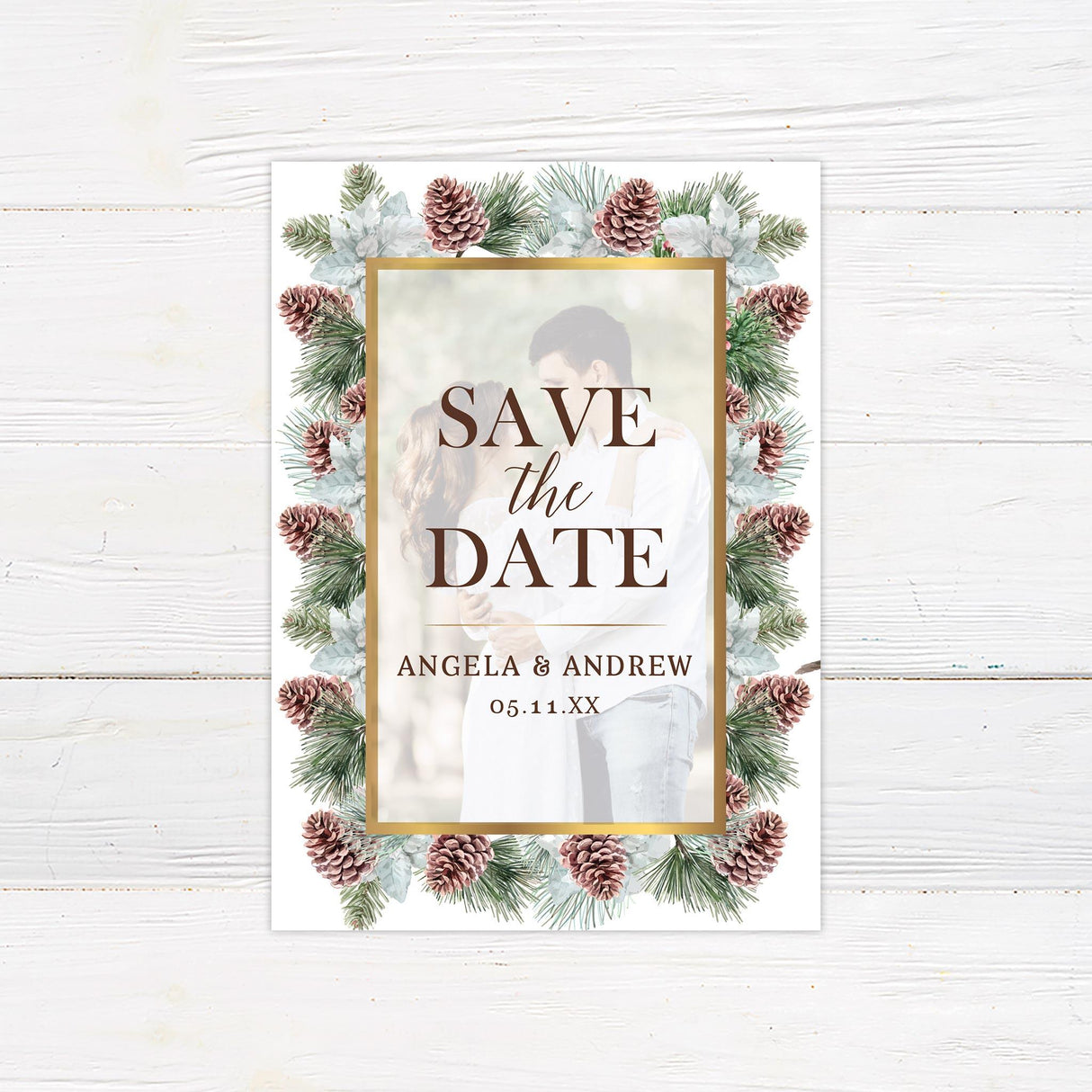 Conifer Cone Save The Date - goprintplus