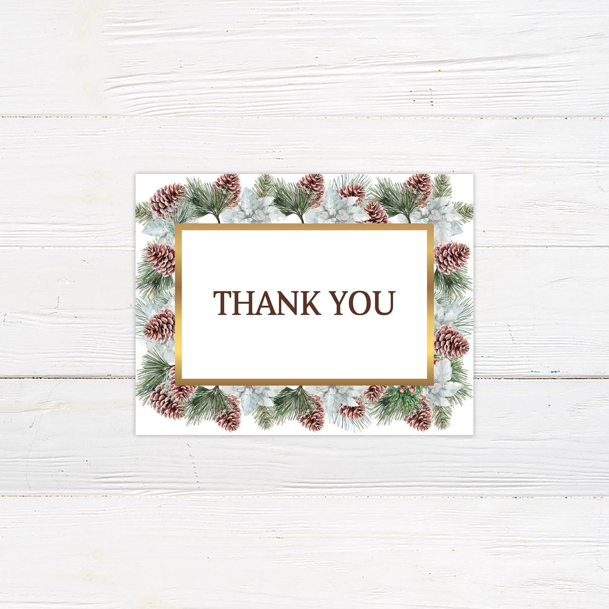 Conifer Cone Thank You Card - goprintplus