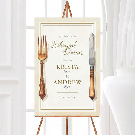 Copper Flatware Invitation - goprintplus