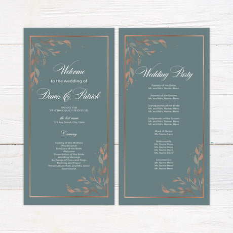 Copper Leaves Invitations - goprintplus