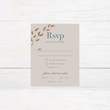 Copper Leaves Invitations - goprintplus