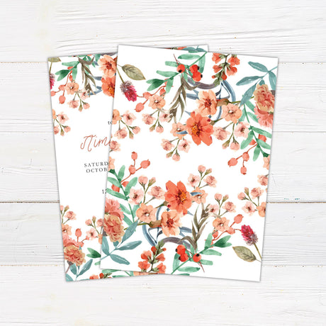 Coral Floral Invitations - goprintplus