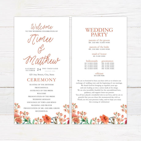 Coral Floral Invitations - goprintplus