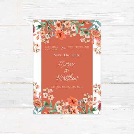 Coral Floral Invitations - goprintplus