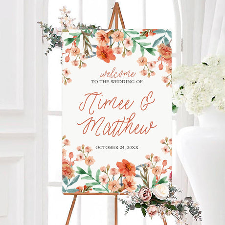 Coral Floral Invitations - goprintplus