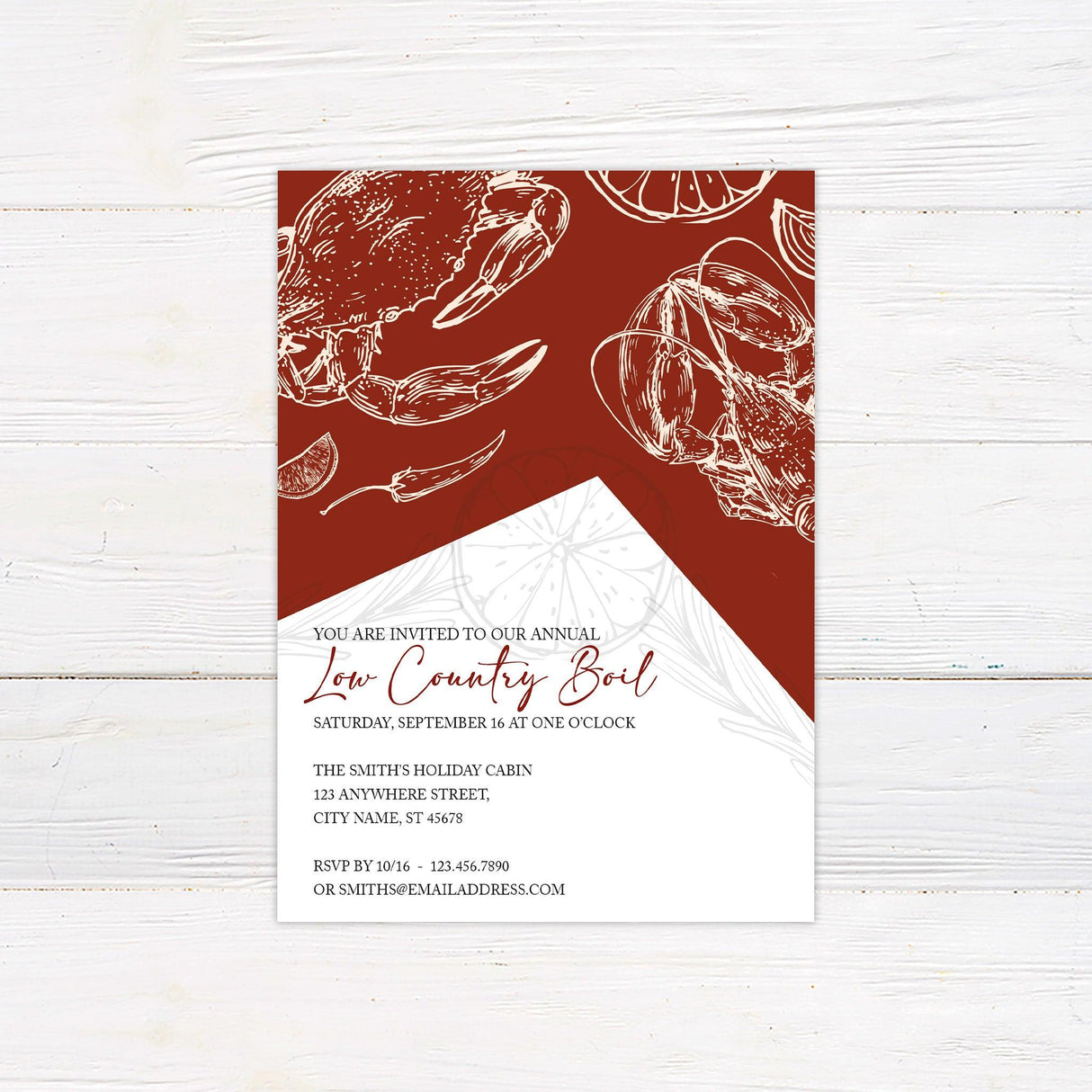 Crab Boil Invitation - goprintplus