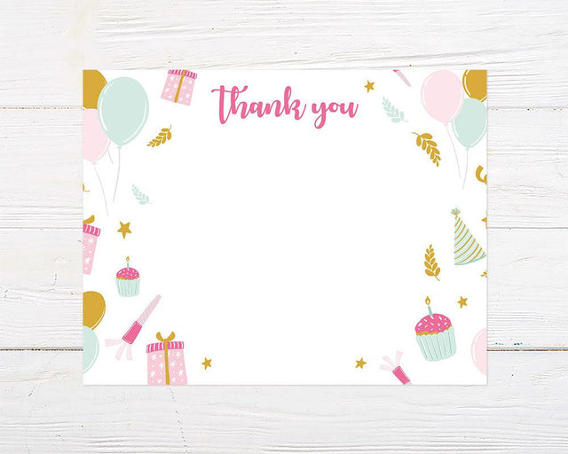 Cupcake Birthday Thank You Card - goprintplus