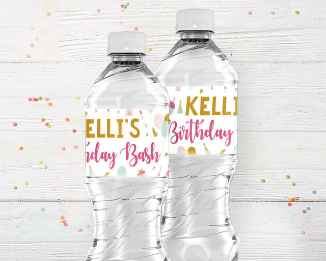 Cupcake Birthday Water Bottle Labels - goprintplus