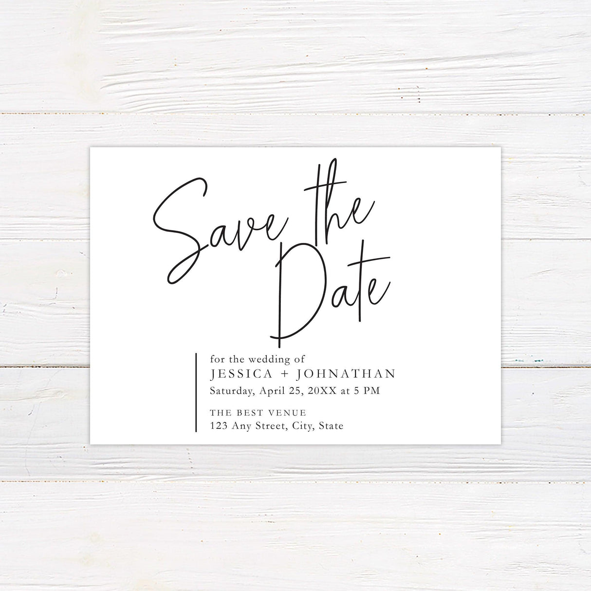 Cursive Script Save The Date - goprintplus