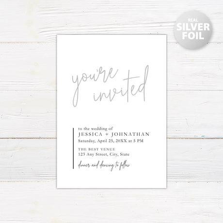 Cursive Script Foil Invitation - goprintplus