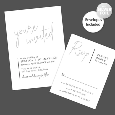 Cursive Script Foil Invitation - goprintplus