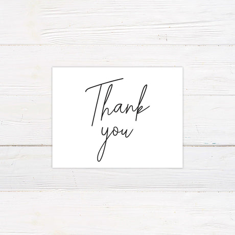 Cursive Script Thank You Card - goprintplus